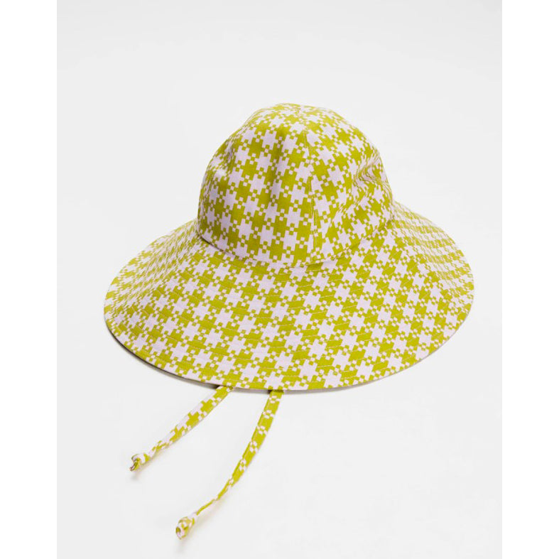SOMBRERO - Baggu, Soft Sun Hat Pink Pistachio Pixel Gingham