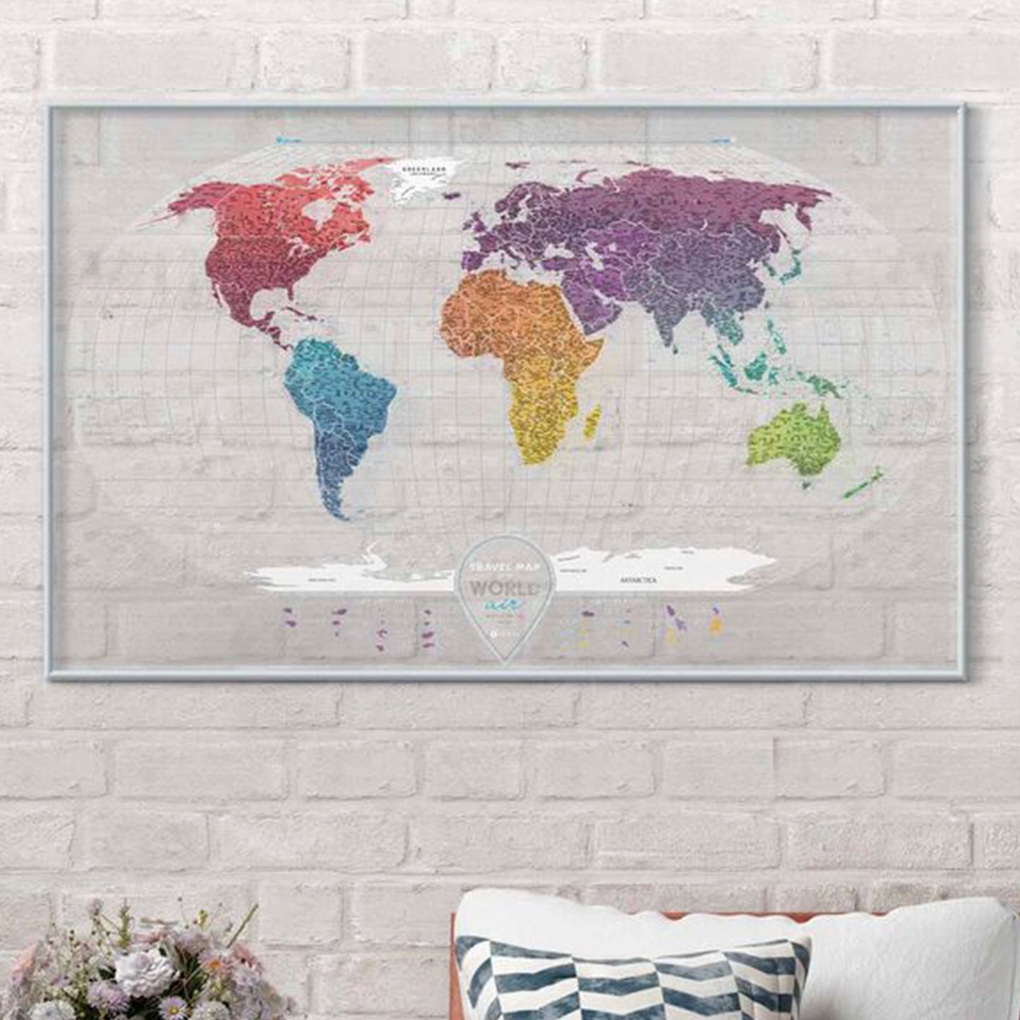 MAPA DEL MUNDO PARA RASCAR - 1DEA, Plateado