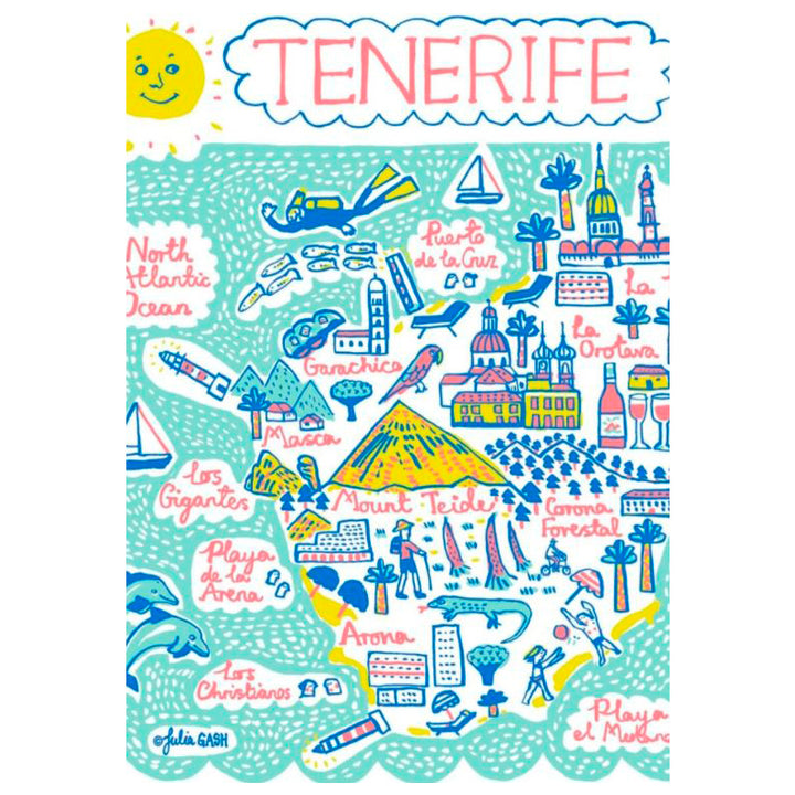 ILUSTRACIÓN - Julia Gash, Mapa Tenerife 13 x 18 cm