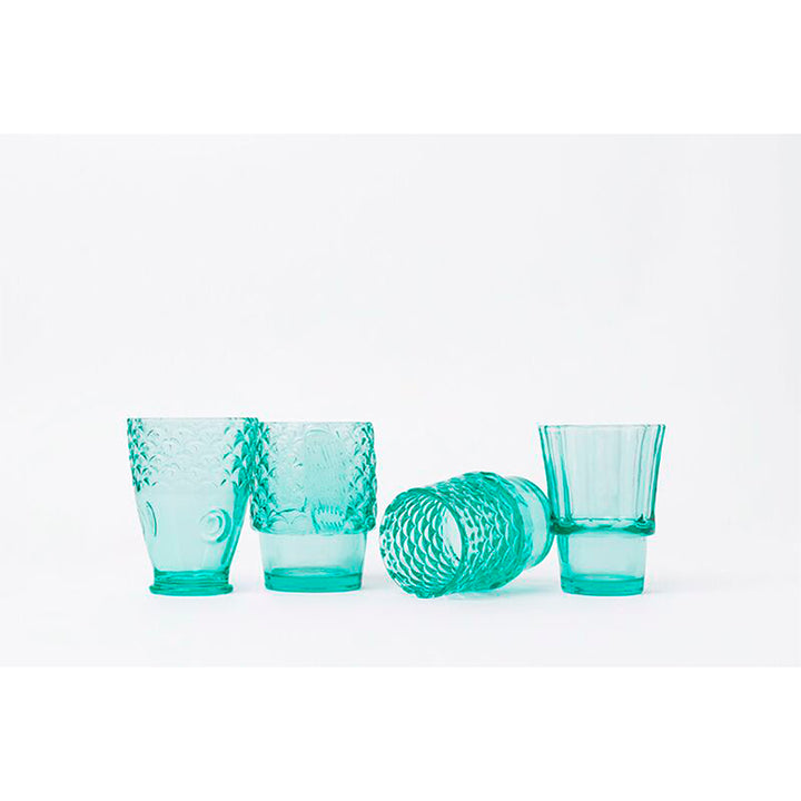 VASOS - Doiy, pack de 4 koifish TURQUESA