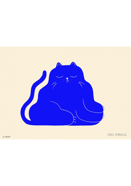 ILUSTRACIÓN - Odile Ferraille, Blue cat