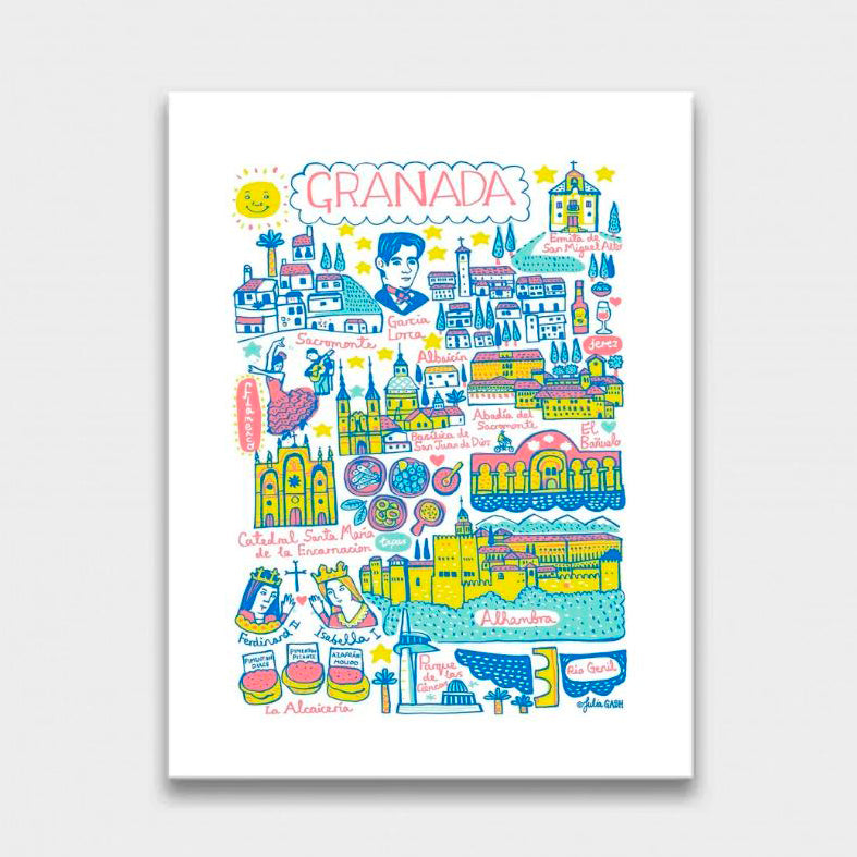 ILUSTRACIÓN - Julia Gash, Mapa Granada 13 x 18 cm