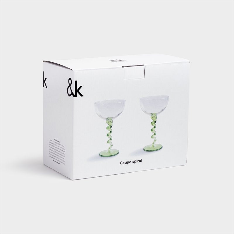 SET 2 COPAS - & Klevering, Spiral verde