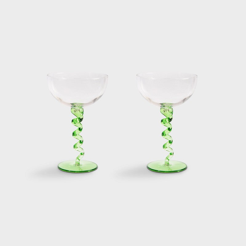 SET 2 COPAS - & Klevering, Spiral verde