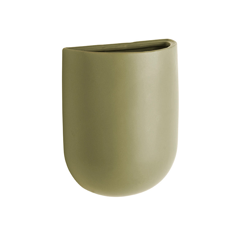 MACETERO PARED - Present Time, Oval verde oliva