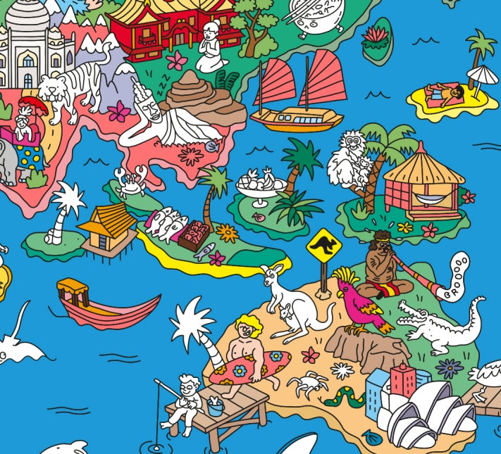 POSTER - Omy, pegatinas atlas