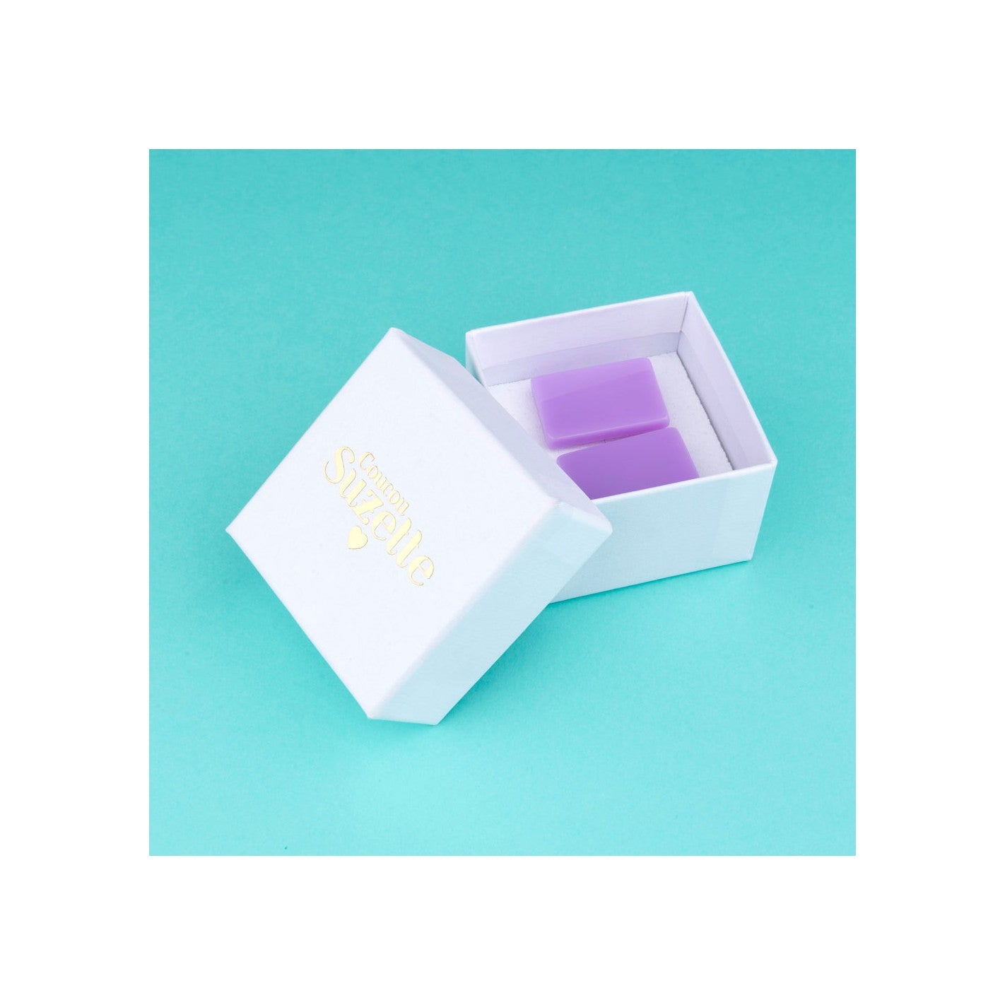 PENDIENTES - Coucou Suzette, Rectangle lila