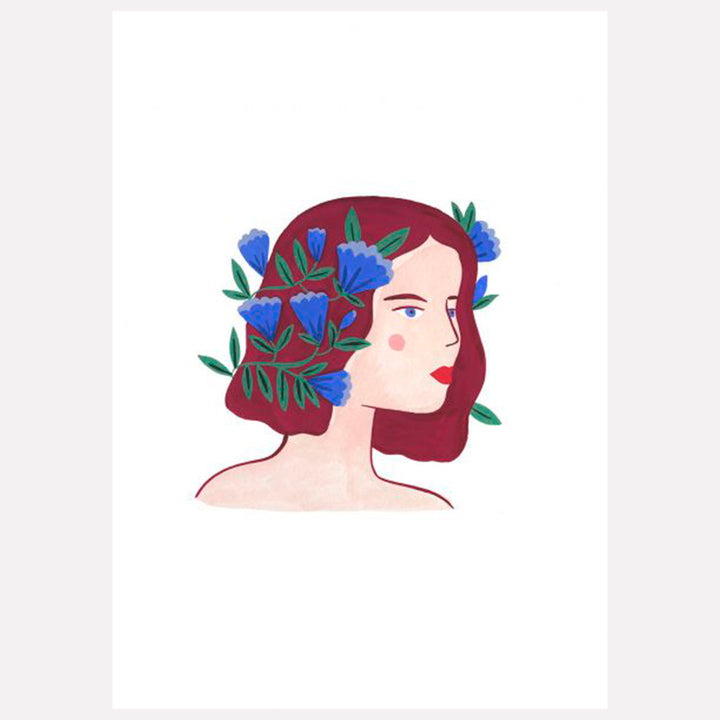 ILUSTRACIÓN - Agathe Singer, Girl blue flowers