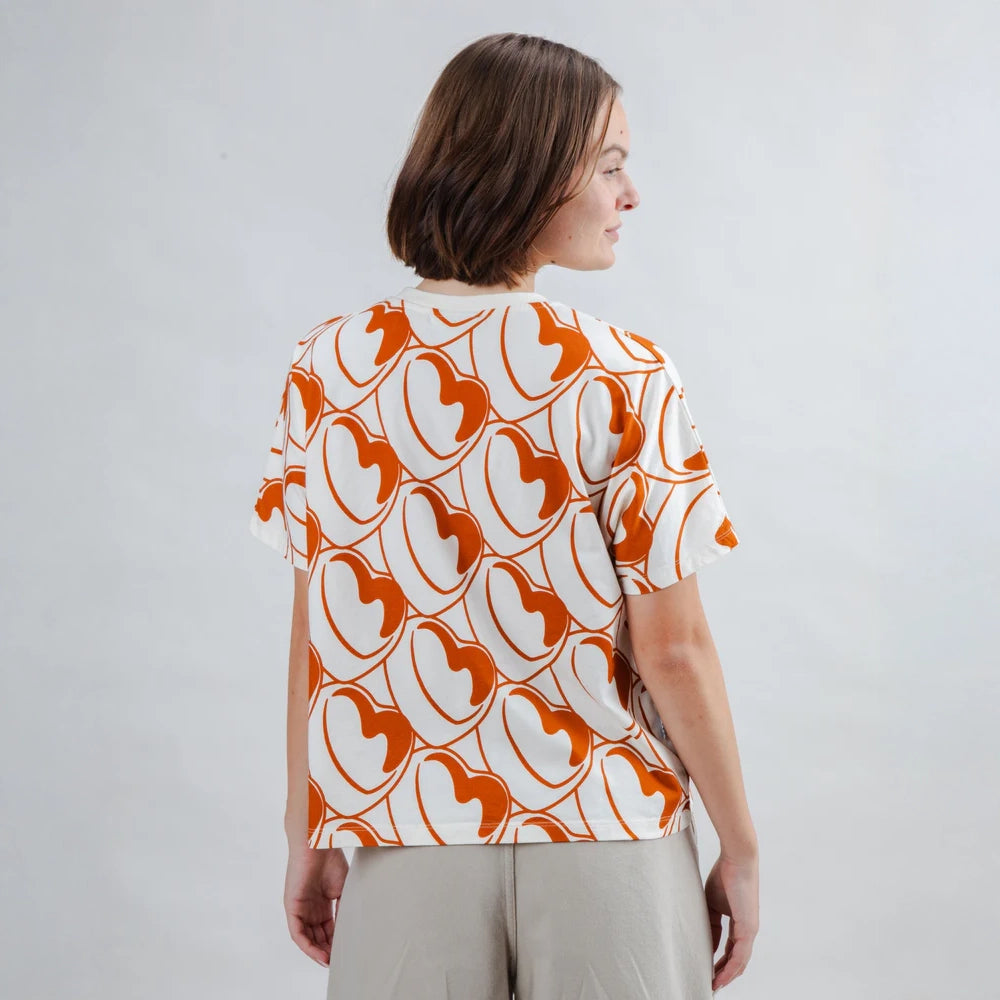 CAMISETA - Brava Fabrics, Oversize Bombon Allover Marrón