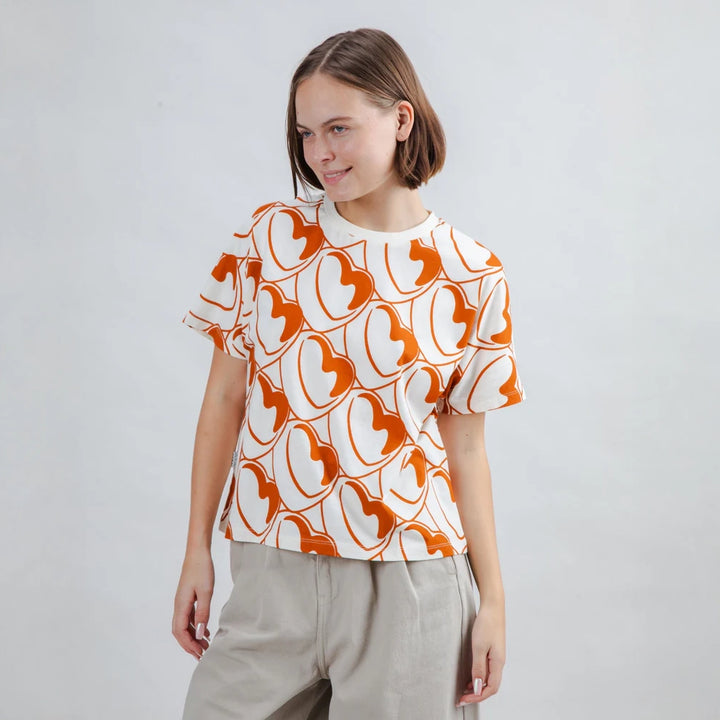 CAMISETA - Brava Fabrics, Oversize Bombon Allover Marrón