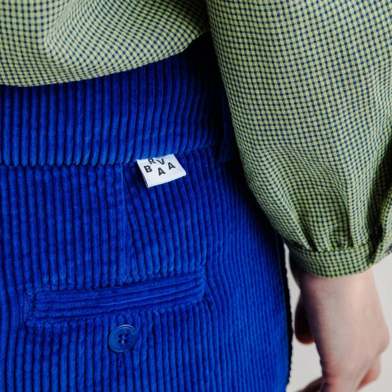 PANTALÓN - Brava Fabrics, Pana Plisados Azul Klein