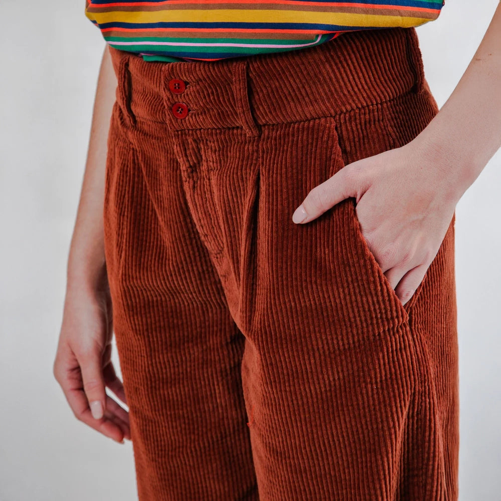 PANTALÓN - Brava Fabrics, Pana Plisados Cobre