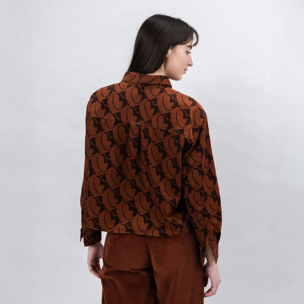 CAMISA - Brava Fabrics, Boxy Bombon Babycord Marrón