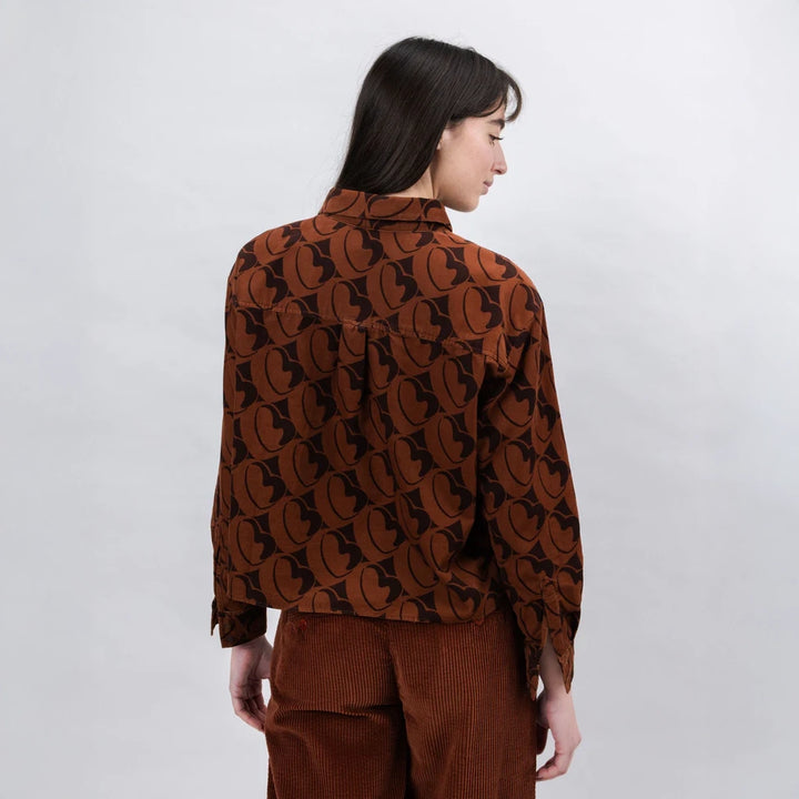 CAMISA - Brava Fabrics, Boxy Bombon Babycord Marrón