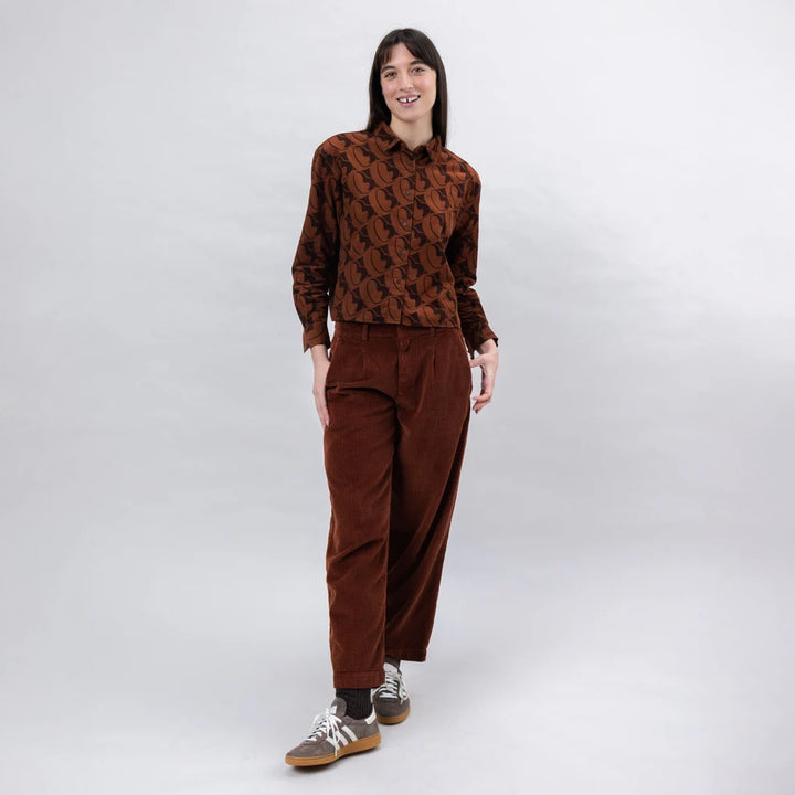 CAMISA - Brava Fabrics, Boxy Bombon Babycord Marrón