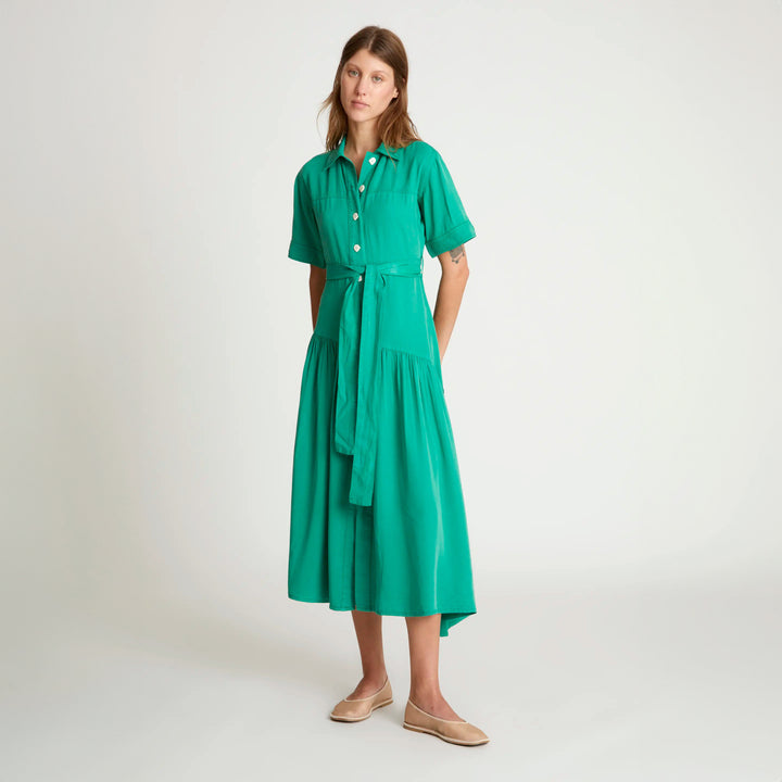 VESTIDO - Wild Pony, Largo Camisero Verde