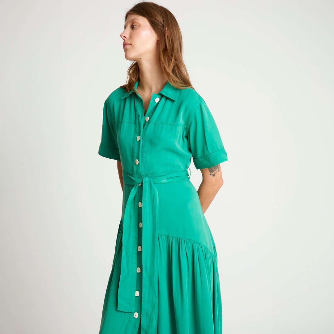 VESTIDO - Wild Pony, Largo Camisero Verde