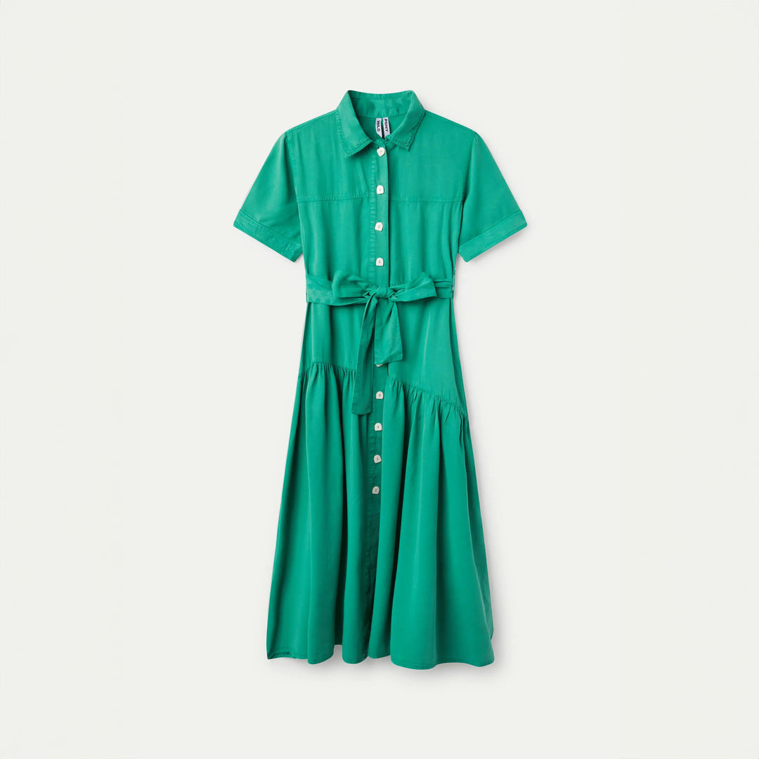 VESTIDO - Wild Pony, Largo Camisero Verde