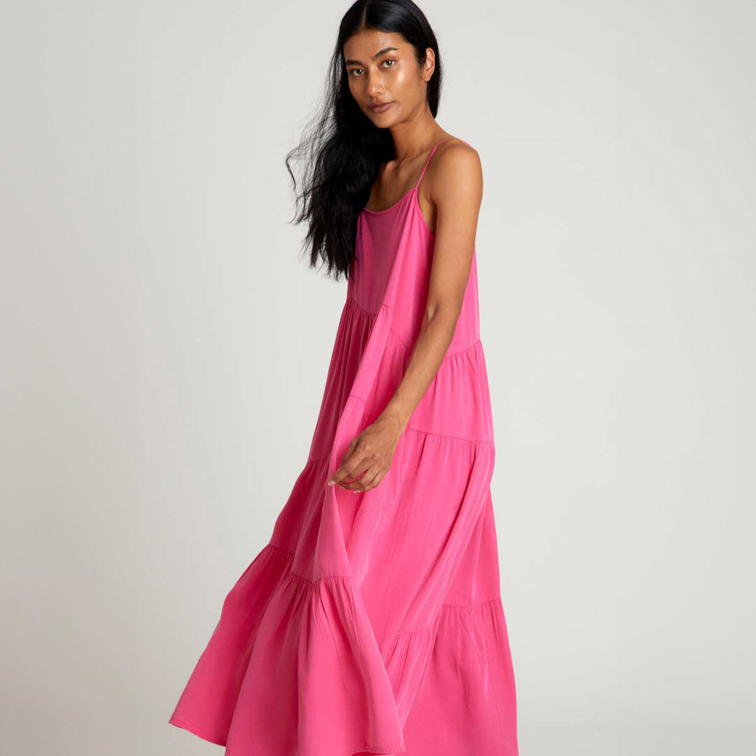 VESTIDO - Wild Pony, Largo Amplio Fucsia