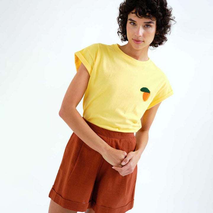 CAMISETA- Compañía Fantástica, Bordado de naranja