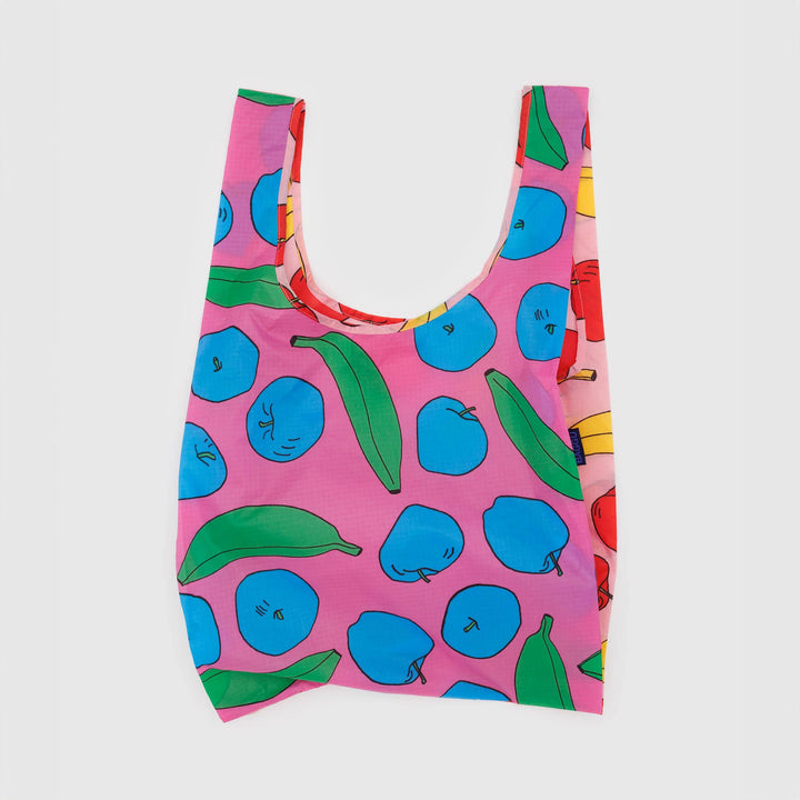 TOTE BAG - Baggu, Light Pink Apples & Bananas