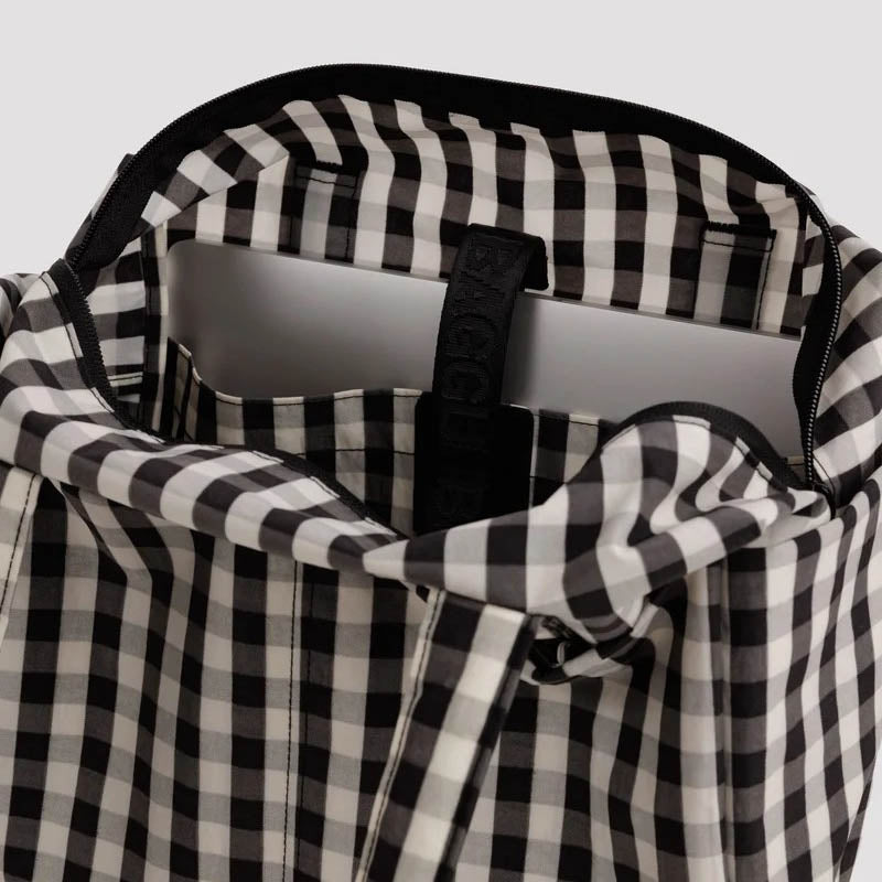 BORSA - Baggu, Blurred Gingham Brown Everyday Cloud Bag