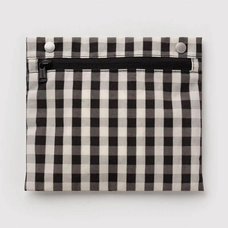 BORSA - Baggu, Blurred Gingham Brown Everyday Cloud Bag