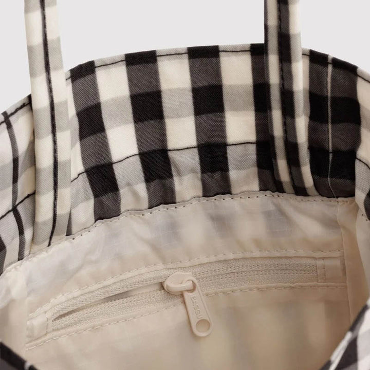 BOLSO - Baggu, Black And Cream Gingham Nylon Drawstring Bag