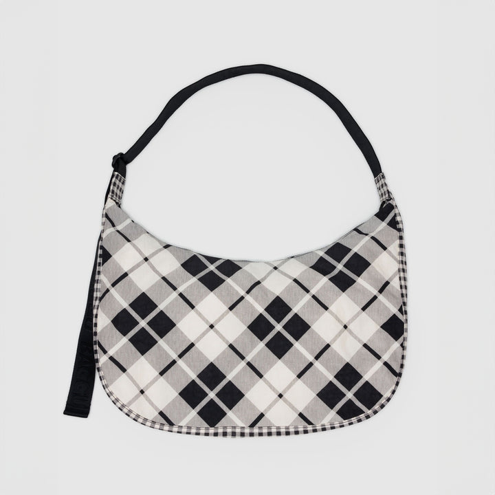 BOLSO - Baggu, Mixed Plaid Large Nylon Crescent Bag