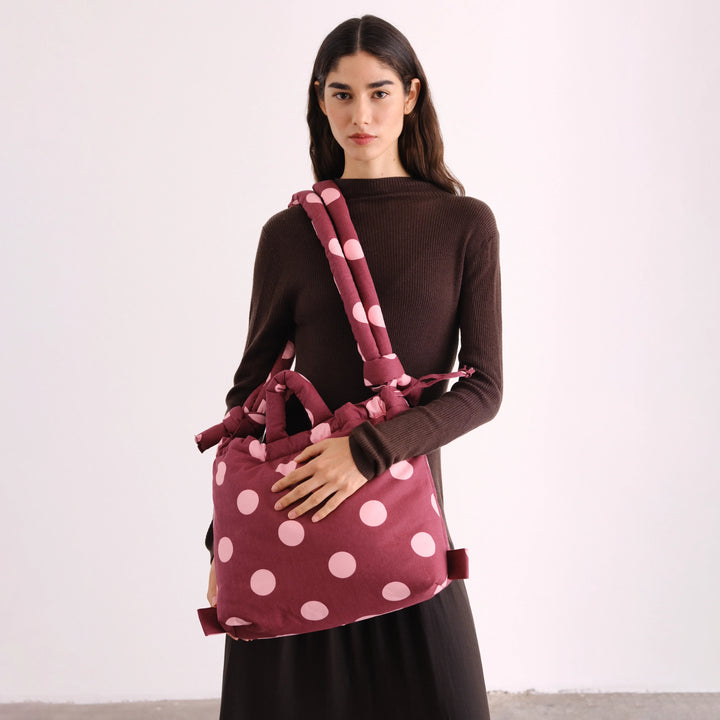BOLSO - Ölend, Ona Soft Bag Dots Pale pink + Cherry red