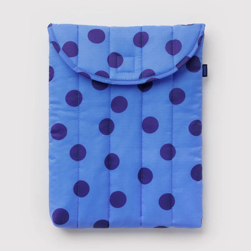 FUNDA DE PORTÁTIL 13''/14" - Baggu, Blue Polka Dot Puffy Laptop Sleeve