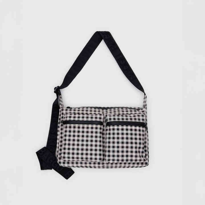 BOLSO - Baggu, Black & White Gingham Medium Cargo Crossbody