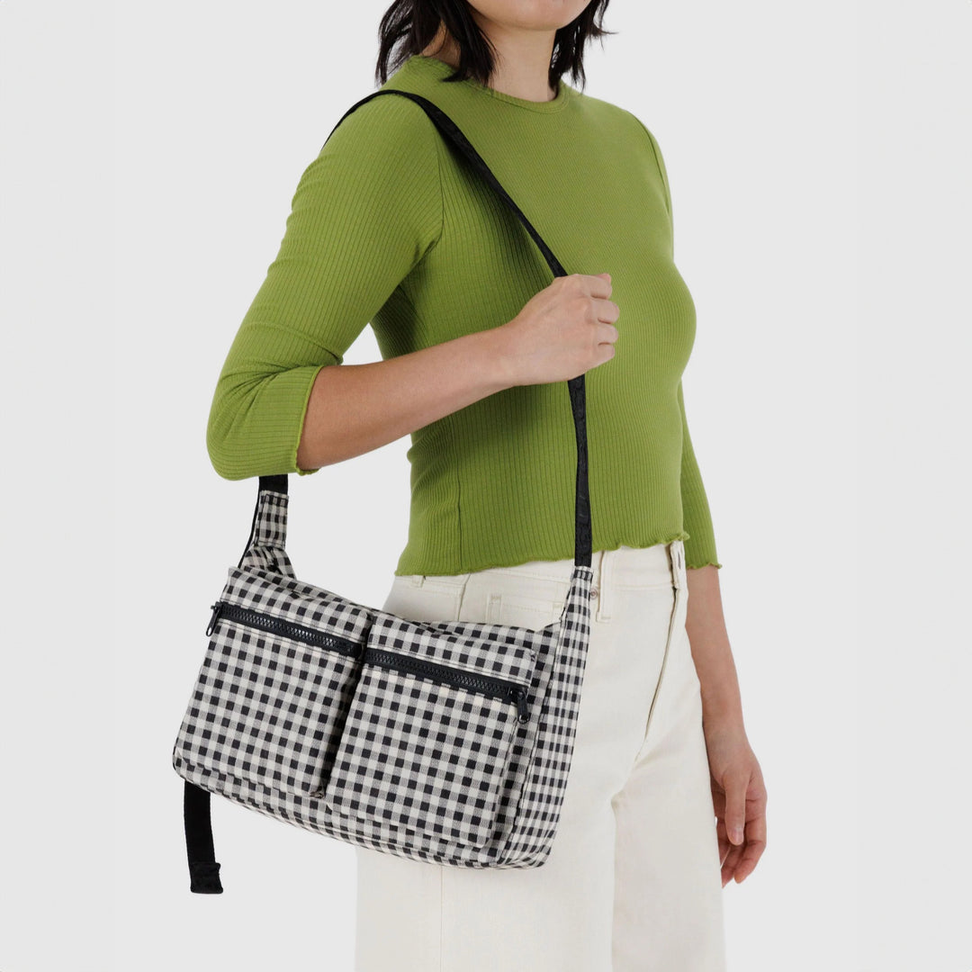 BOLSO - Baggu, Black & White Gingham Medium Cargo Crossbody
