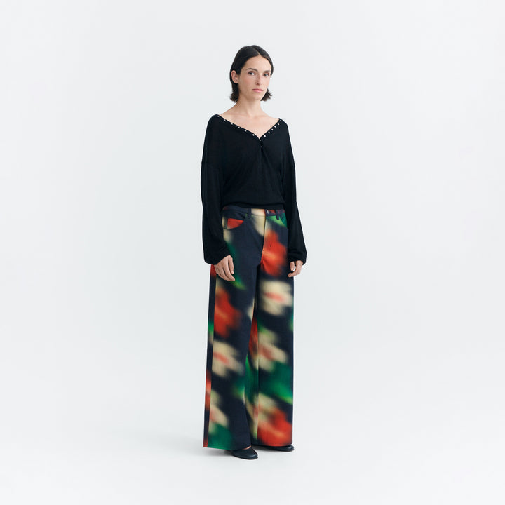 PANTALONI - Thinking Mu, gamba larga a righe blu totenham Hedda