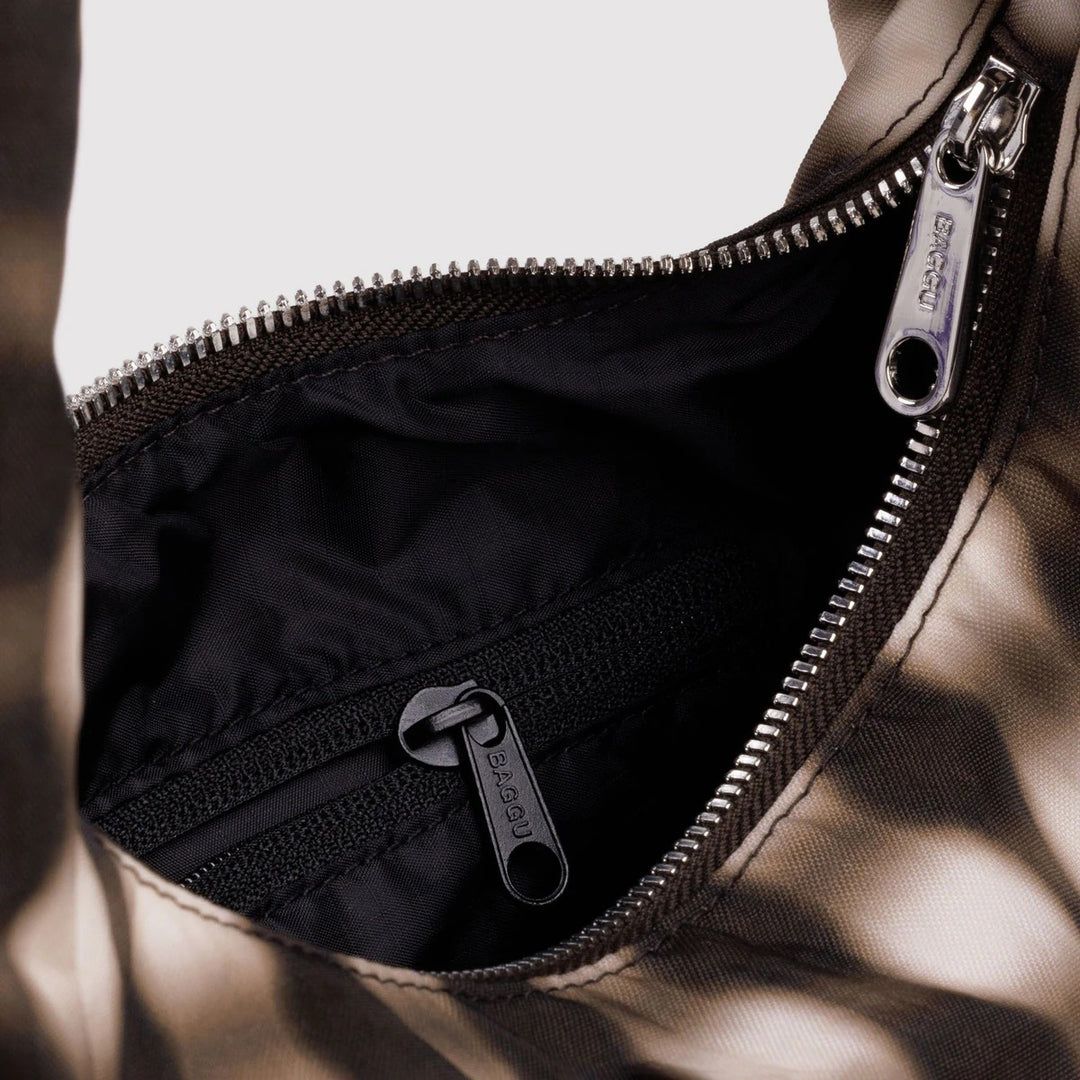 BOLSO - Baggu, Blurred Gingham Brown Small Nylon Meringue Bag