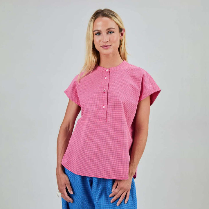 BLUSA - Brava Fabrics, Checks Sin Mangas Rosa