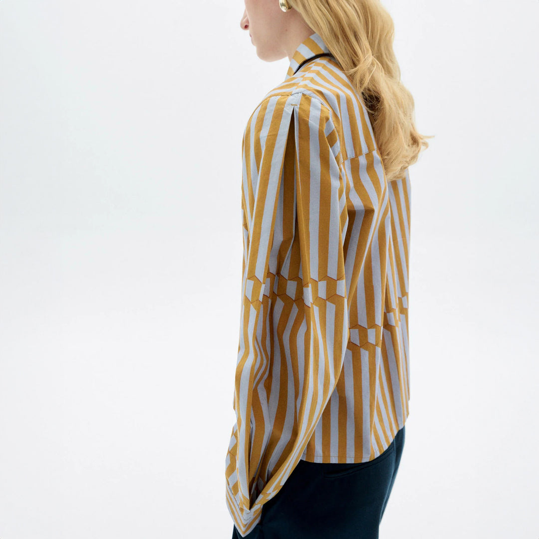 BLUSA - Thinking Mu, Duna popelín rayas Esqué