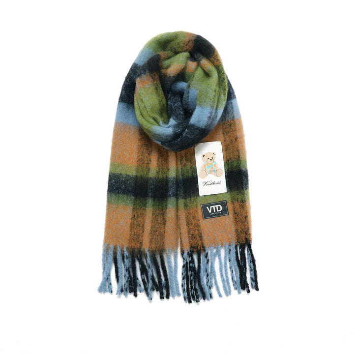 BUFANDA - VTD, Teddy bear green lana