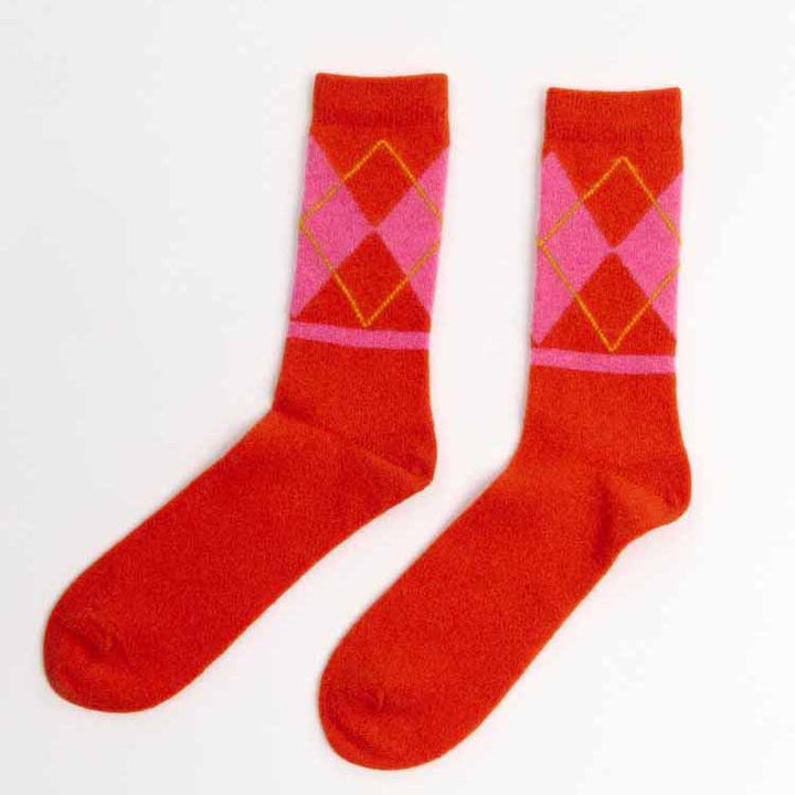 CALCETINES - Suite13Lab, Argyle Wool Orange
