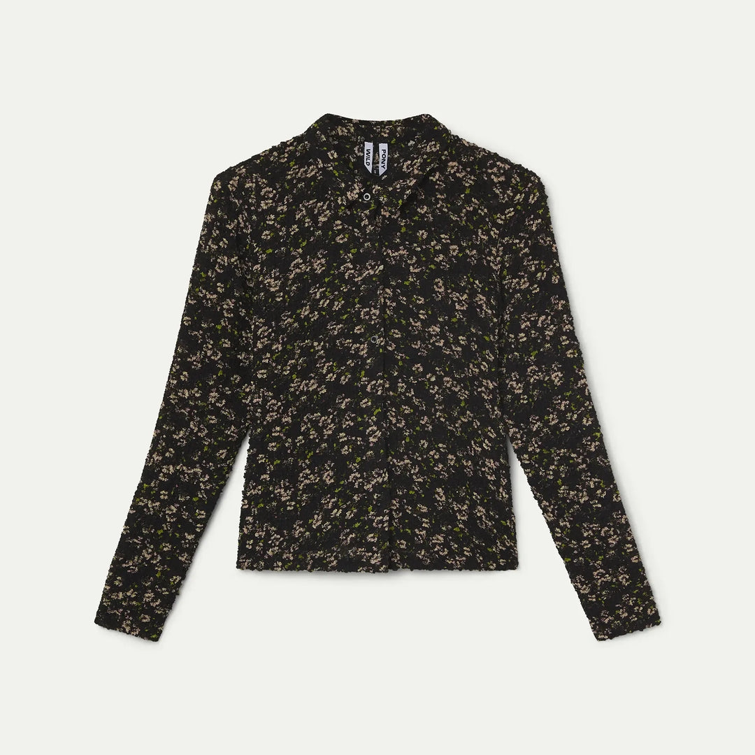 CAMISA - Wild Pony, Estampado de flores brillantes verde