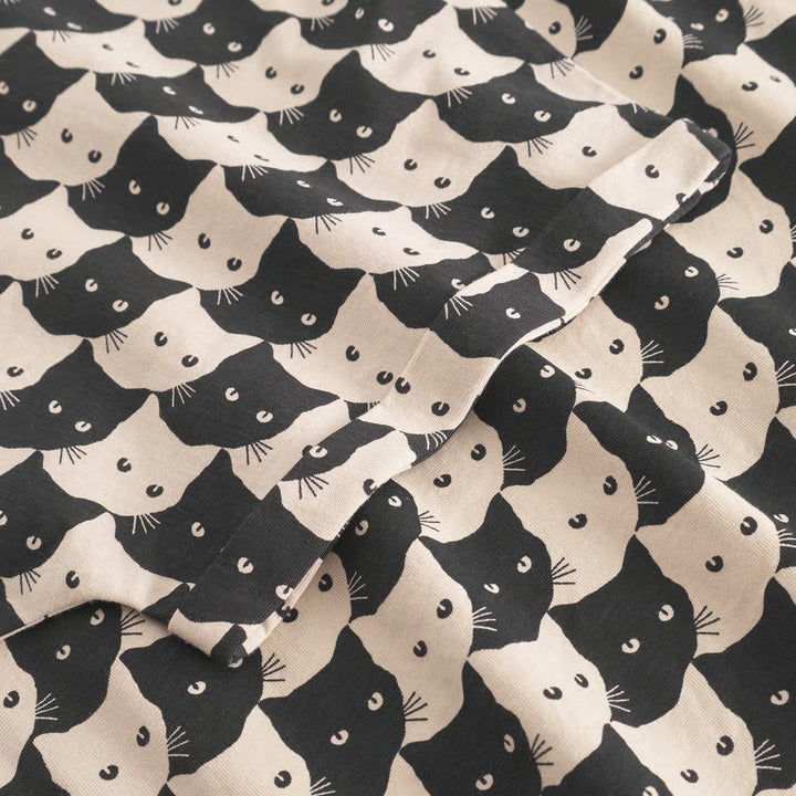 CAMISETA - DEDICATED, Visby Pepita Cats Oat White
