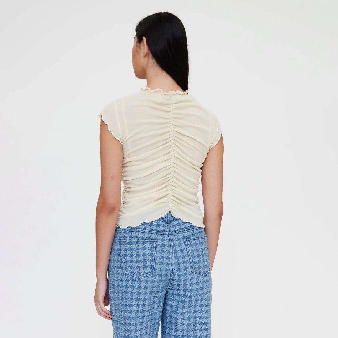 CAMISETA - Wild Pony, Fruncida blanco roto