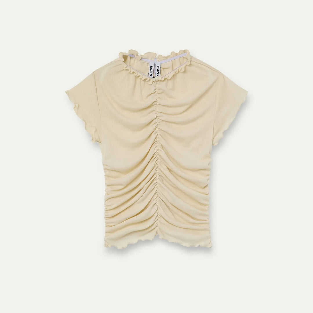 CAMISETA - Wild Pony, Fruncida blanco roto