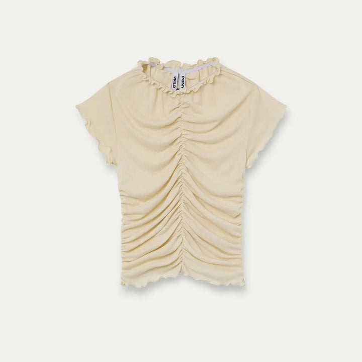 CAMISETA - Wild Pony, Fruncida blanco roto