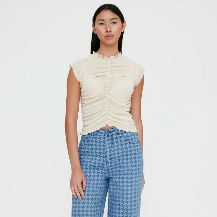 CAMISETA - Wild Pony, Fruncida blanco roto