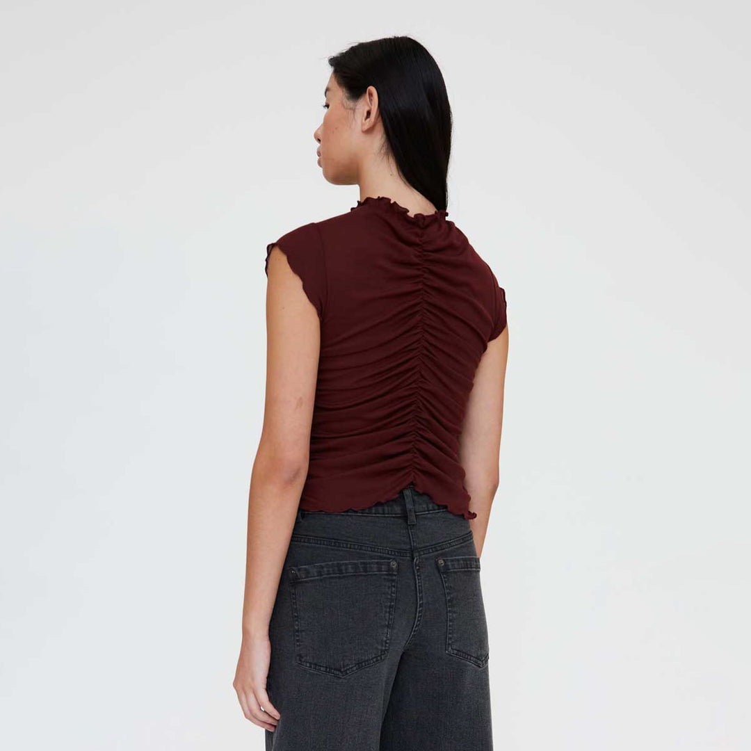 CAMISETA - Wild Pony, Fruncida marrón