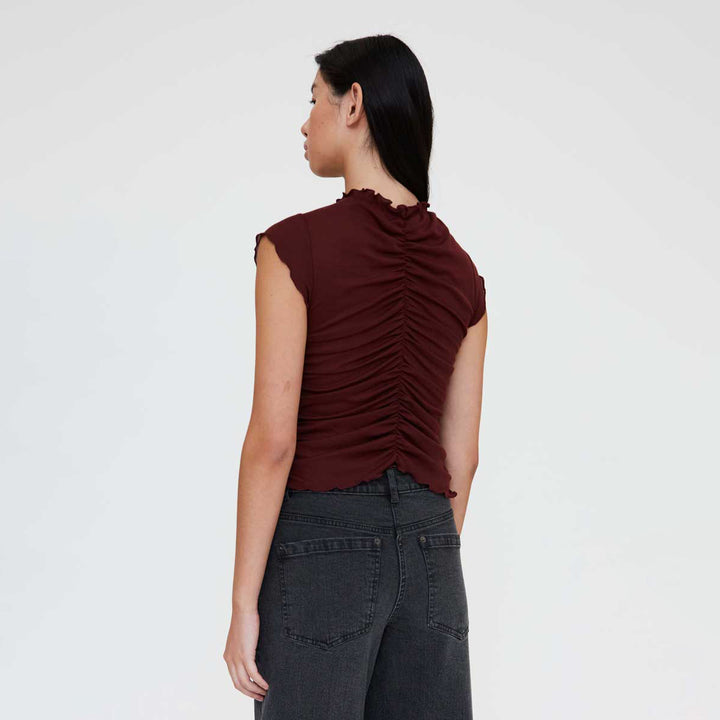 CAMISETA - Wild Pony, Fruncida marrón