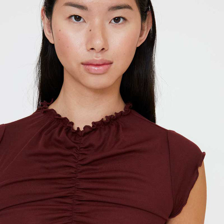 CAMISETA - Wild Pony, Fruncida marrón