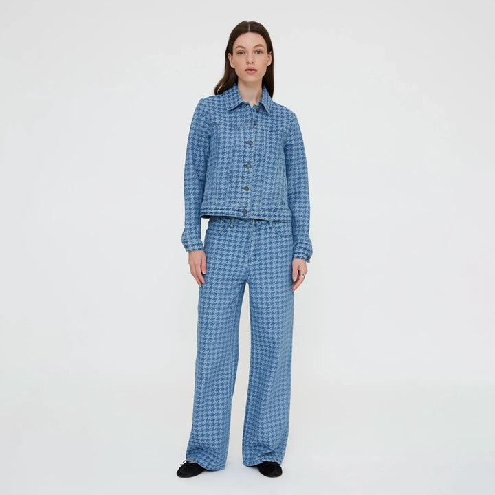 CHAQUETA - Wild Pony, Estampado pata de gallo azul