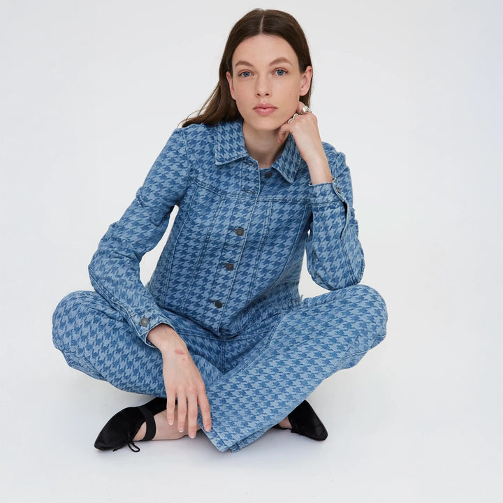 CHAQUETA - Wild Pony, Estampado pata de gallo azul